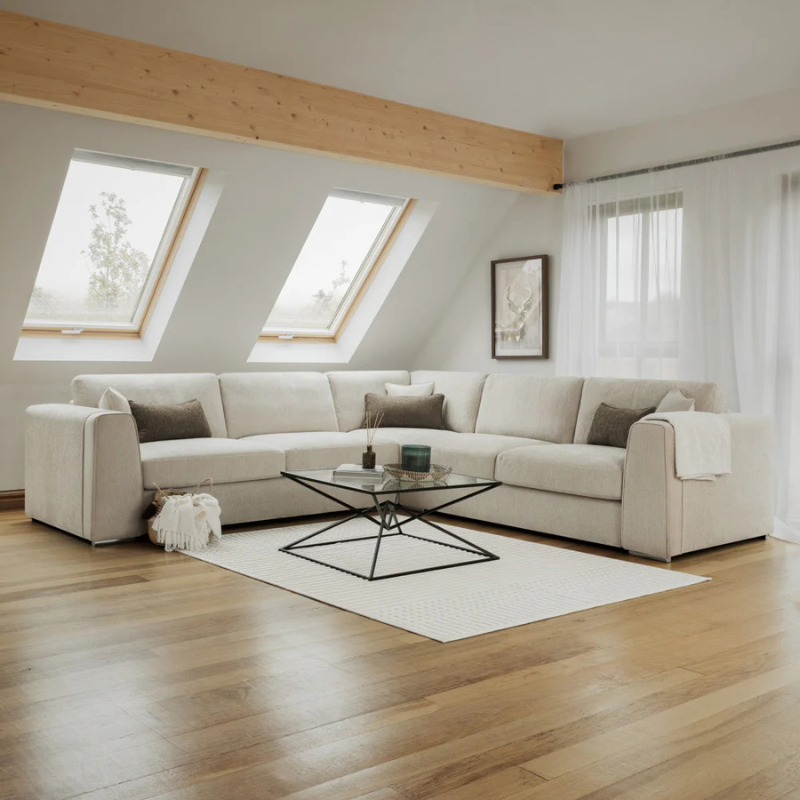 Naples Large Corner Sofa – Beige