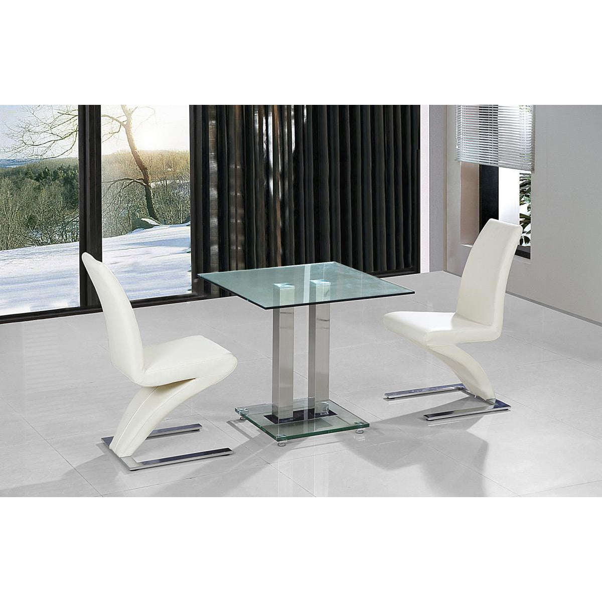 Ankara Small Dining Table Chrome 800W x 800D-Dining Tables-Heartlands Furniture-