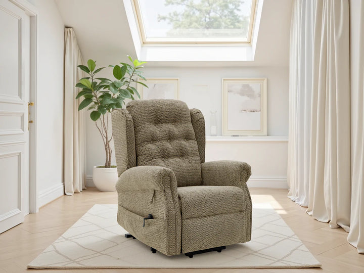 Sienna Mink Rise & Recline Chair – Electric Recliner with German Motor, USB & USB-C