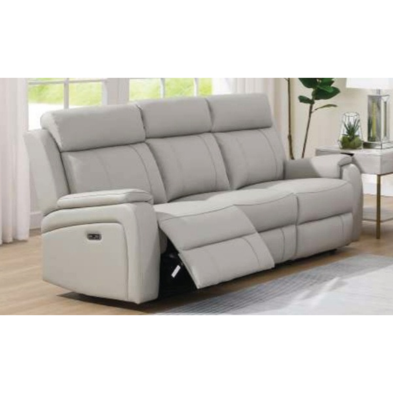 Banbury Light Grey Leather 3 Seater Sofa | Modern Leather Sofa