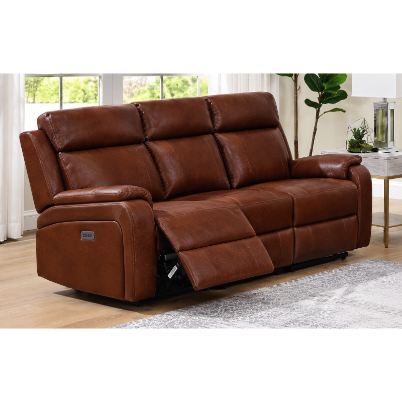 Banbury Tan Leather 3 Seater Sofa | Modern Leather Sofa