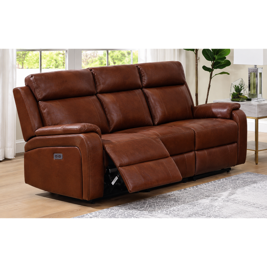 Banbury Tan Leather 3 Seater Sofa | Modern Leather Sofa