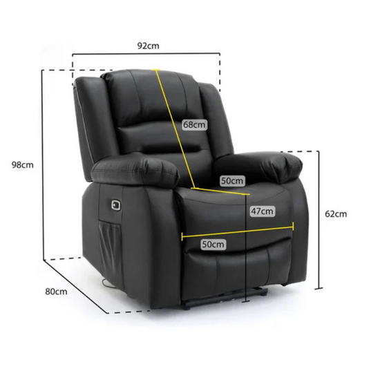 Alva Electric Recliner Armchair – Black | Sleek Modern Recliner