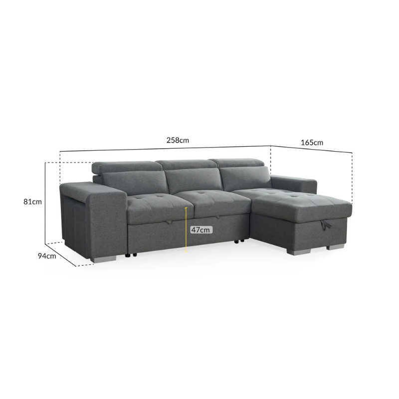 Artemis Sofabed Grey Universal Corner – Modern Sofa Bed for Living Rooms