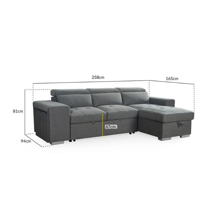 Artemis Sofabed Grey Universal Corner – Modern Sofa Bed for Living Rooms