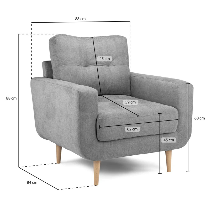 Aurora Sofa Grey Armchair