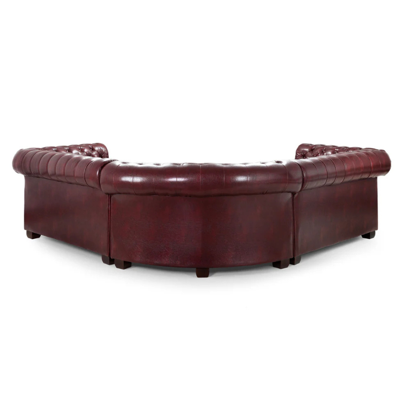 Chesterfield Oxblood Red Large Corner Sofa – Classic Deep Buttoned Sectional for Elegant Living Rooms