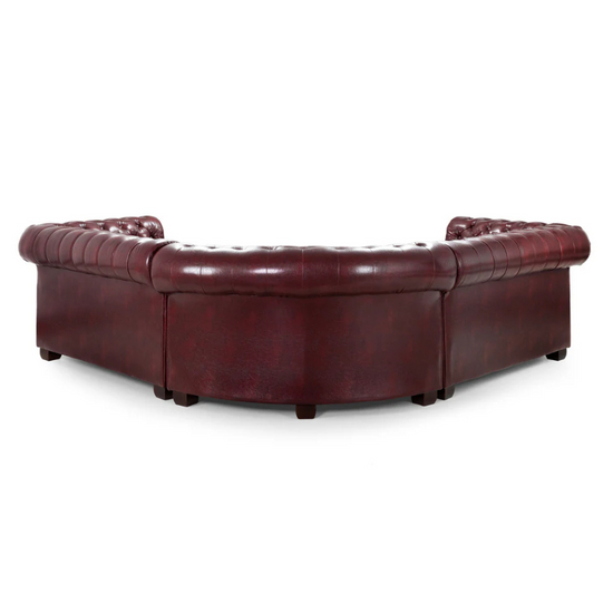 Chesterfield Oxblood Red Large Corner Sofa – Classic Deep Buttoned Sectional for Elegant Living Rooms