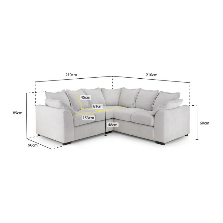 Colbee Large Natural Corner Sofa – Spacious Modern Fabric Sectional for Family Living Rooms