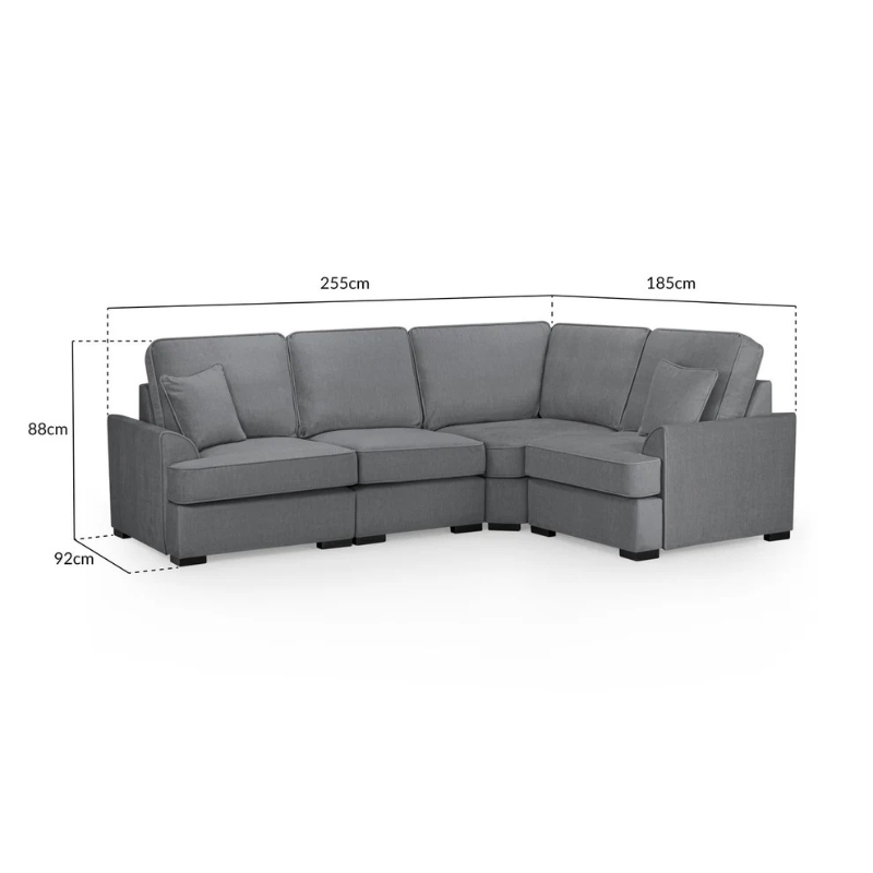 Funk Grey Universal Corner Sofa – Reversible Chaise Modern Fabric Sectional