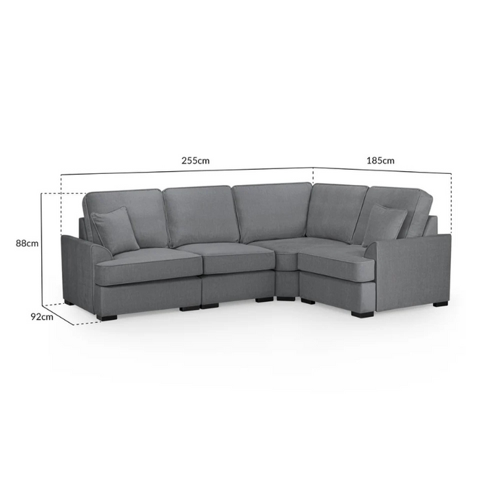 Funk Grey Universal Corner Sofa – Reversible Chaise Modern Fabric Sectional