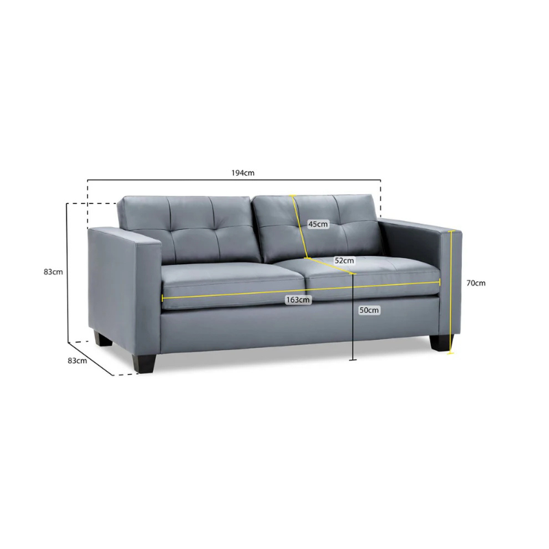 Jerry Sofa Grey 3 Seater – Modern Style & Everyday Comfort