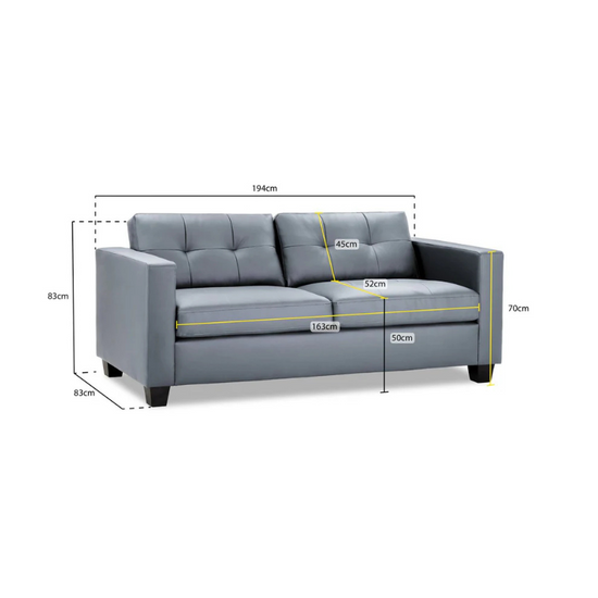 Jerry Sofa Grey 3 Seater – Modern Style & Everyday Comfort