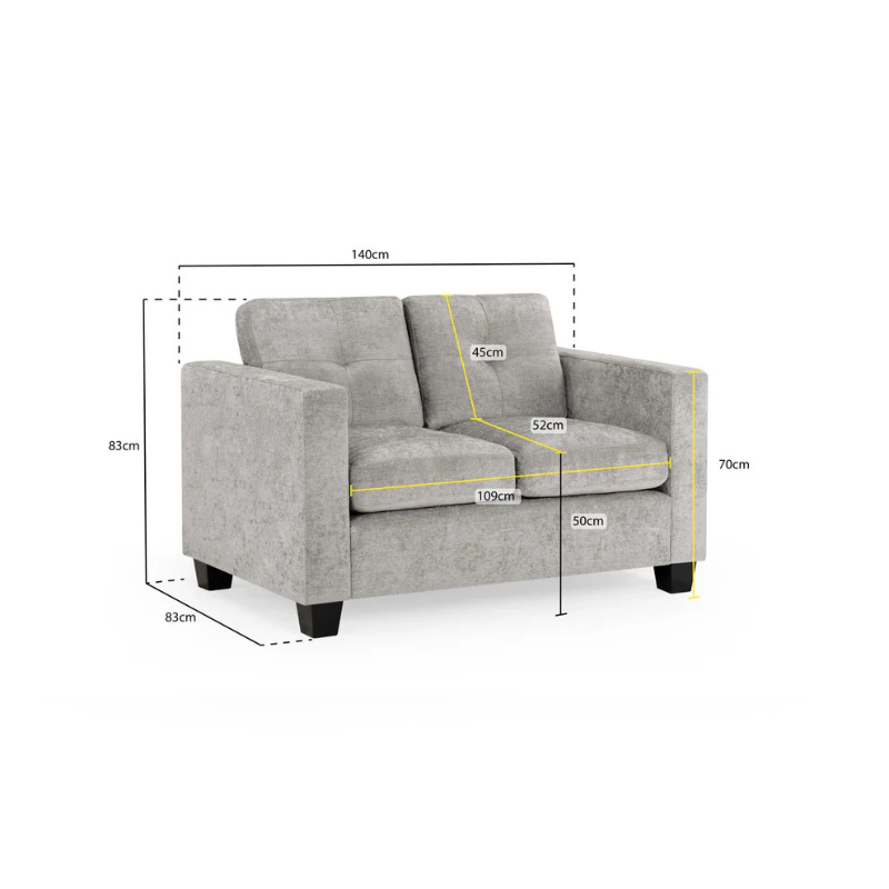 Jerry Sofa Grey Fabric 2 Seater – Modern Style & Everyday Comfort