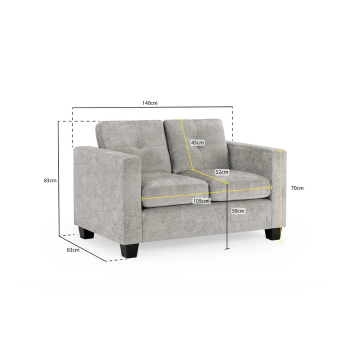 Jerry Sofa Grey Fabric 2 Seater – Modern Style & Everyday Comfort