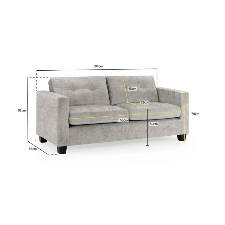 Jerry Sofa Grey Fabric 3 Seater – Modern Style & Everyday Comfort