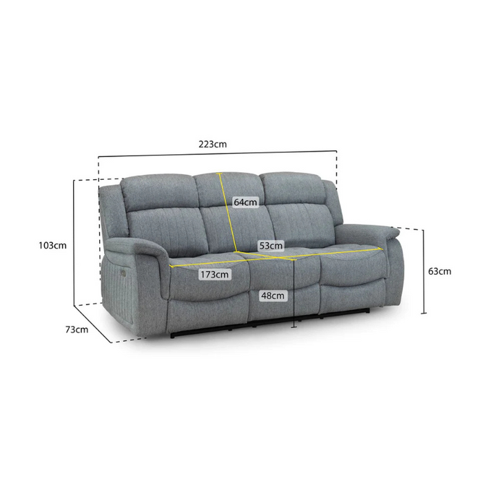Linden Recliner Sofa Grey 3 Seater – Ultimate Comfort & Stylish Design