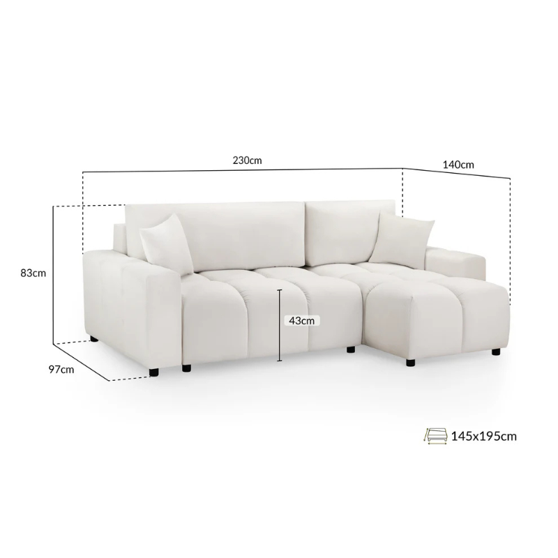 Luki Sofabed Beige Universal Corner – Stylish & Functional Corner Sofa Bed