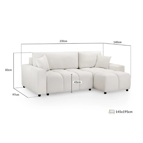 Luki Sofabed Beige Universal Corner – Stylish & Functional Corner Sofa Bed