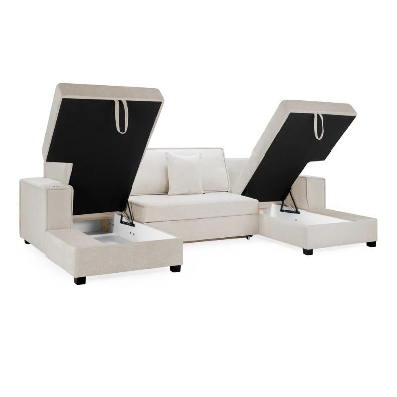 Milan Sofabed Beige Universal Corner – Stylish & Functional Corner Sofa Bed