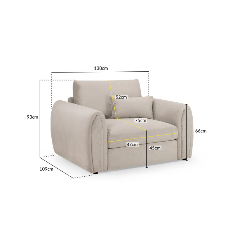 Mirabel Sofa Mocha Armchair – Warm, Stylish & Comfortable