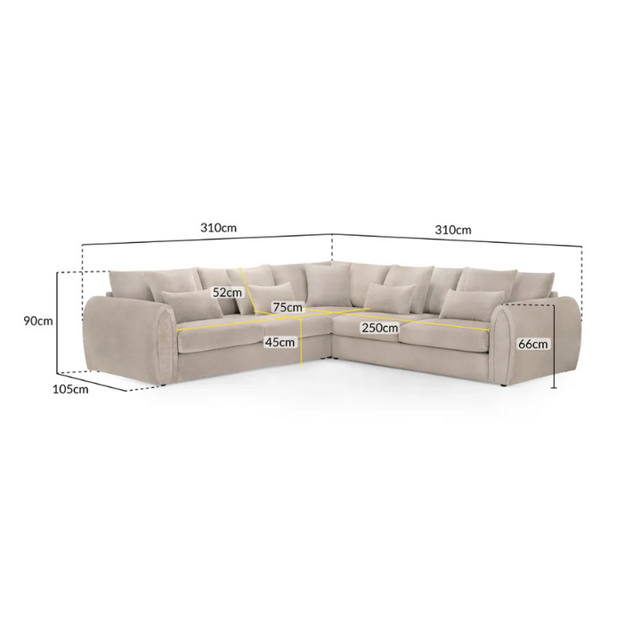 Mirabel Sofa Mocha Large Corner – Spacious, Warm & Contemporary