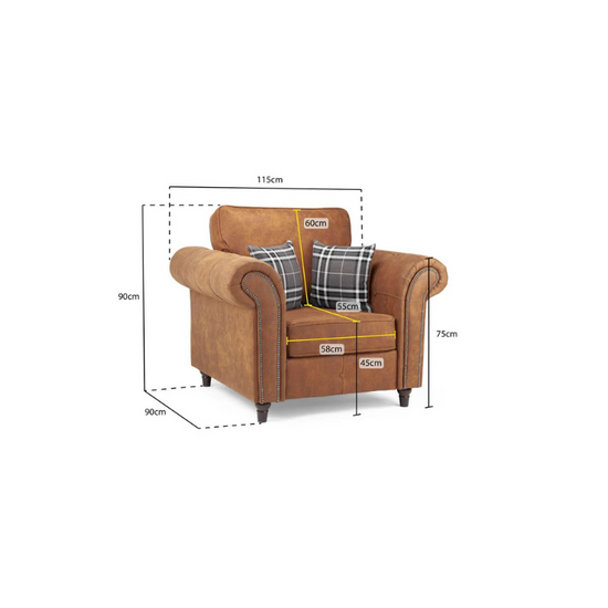 Oakland Sofa Tan Armchair – Classic Design with Lasting Comfort