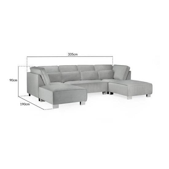 Sloane Sofa Grey U Shape Corner – Modern Style with Spacious Seating