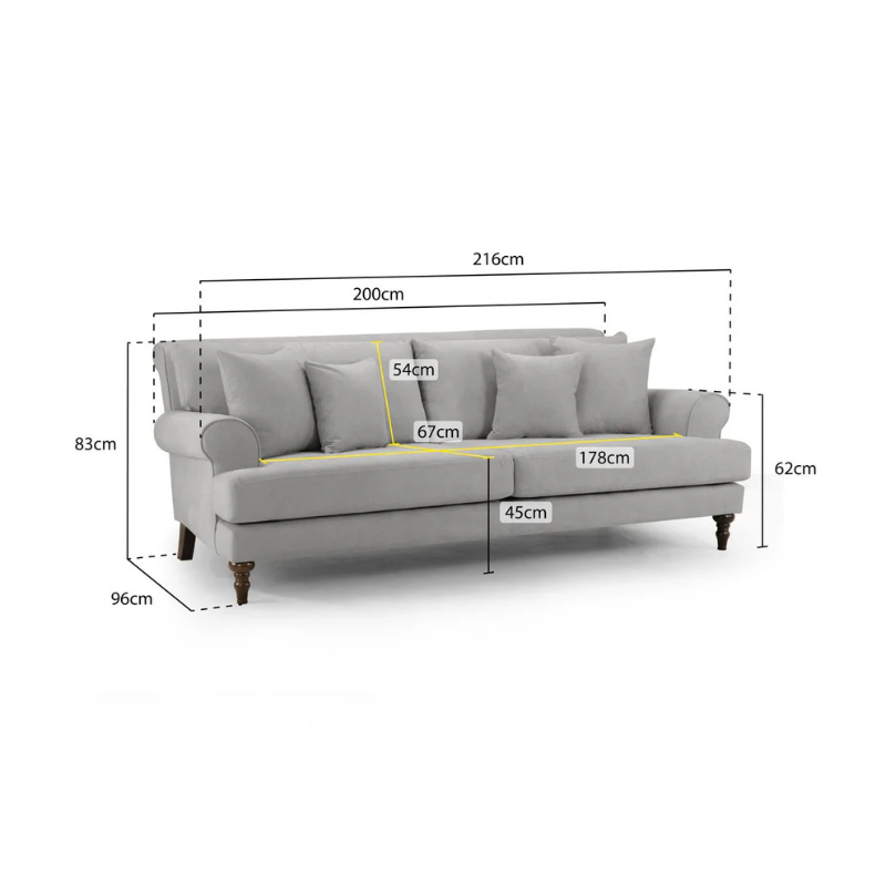 Summer Sofa Beige 4 Seater – Spacious Comfort with Modern Elegance