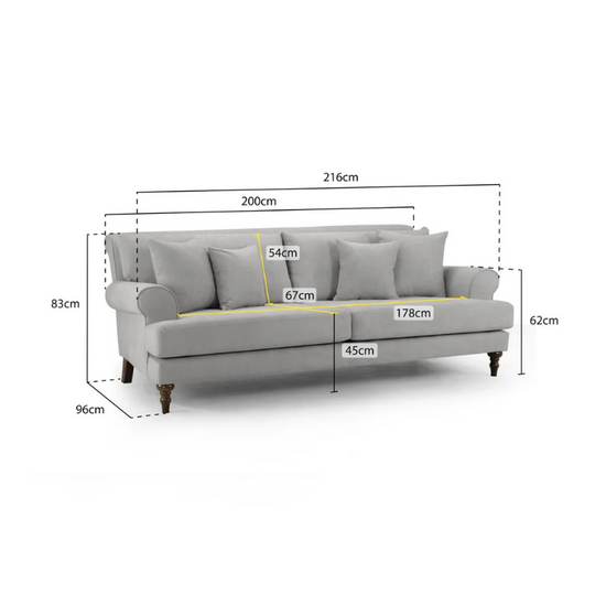 Summer Sofa Beige 4 Seater – Spacious Comfort with Modern Elegance