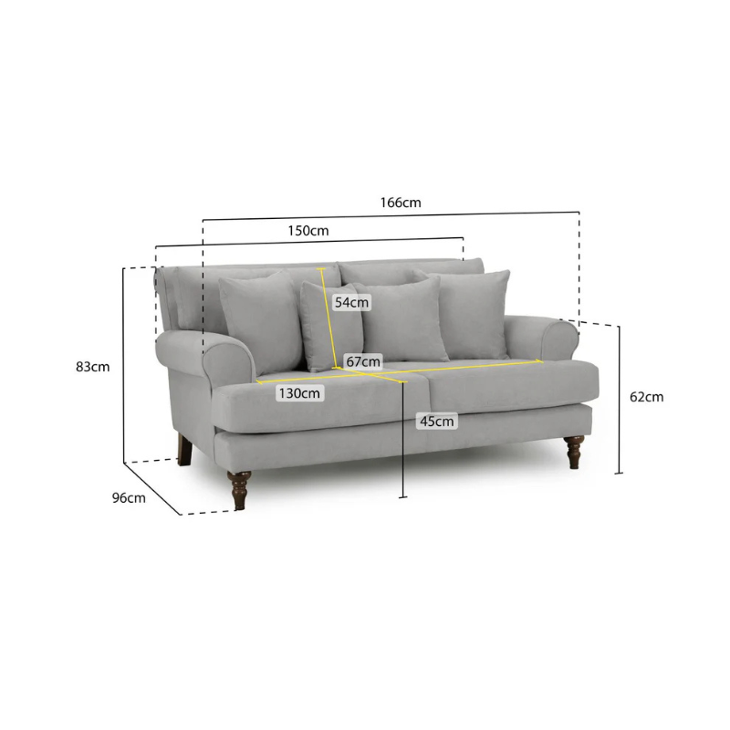 Summer Sofa Grey 2 Seater – Modern Style with Everyday Comfort