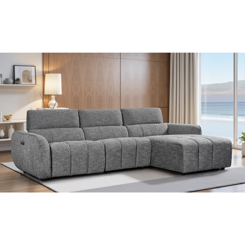 Turin Electric Recliner Sofa Charcoal Right Hand – Contemporary Luxury with Effortless Reclining