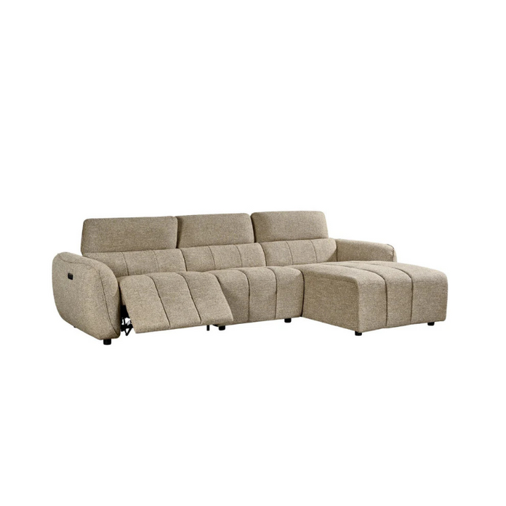 Turin Electric Recliner Sofa Mocha Right Hand – Modern Luxury with Effortless Comfort