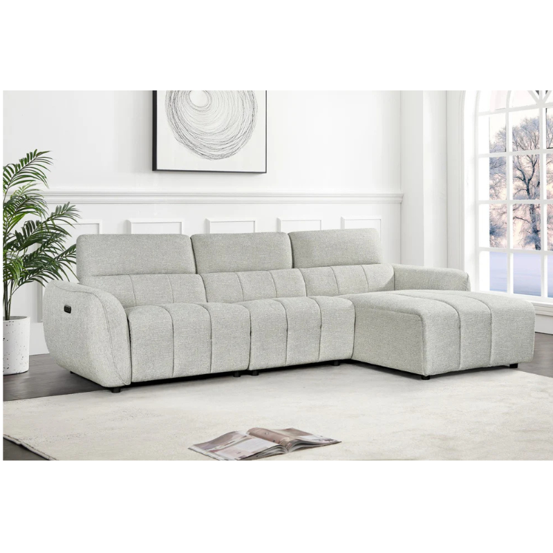 Turin Electric Recliner Sofa Silver Right Hand – Modern Luxury with Effortless Reclining