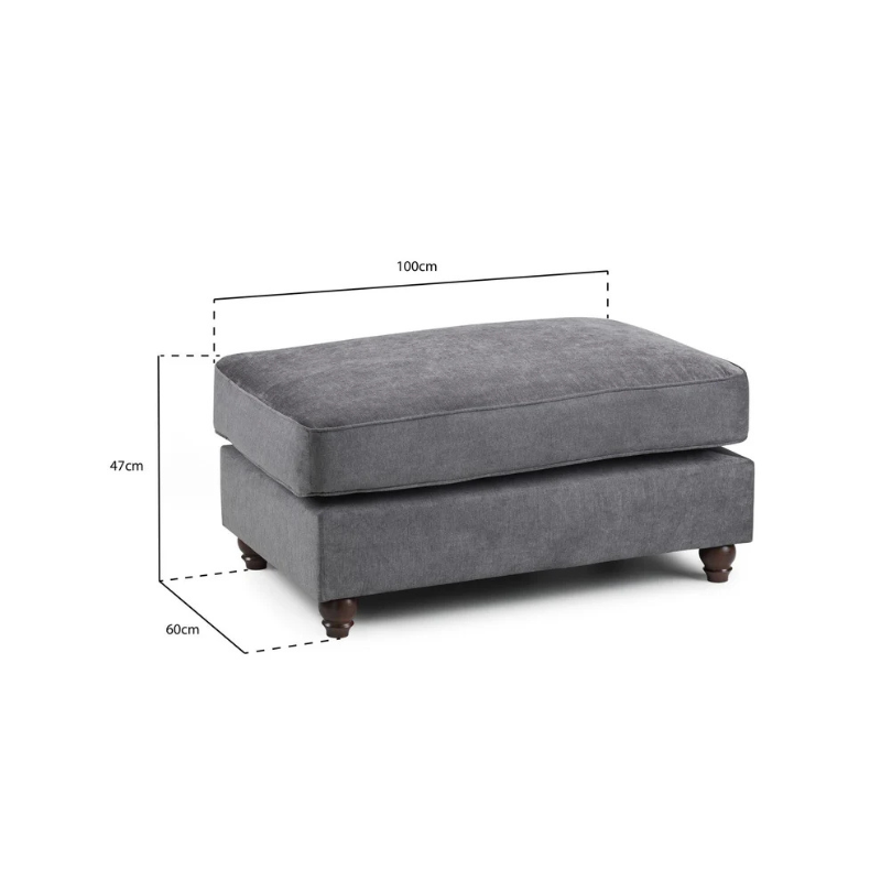 Windsor Fullback Sofa Stone Footstool – Versatile Comfort with Timeless Style