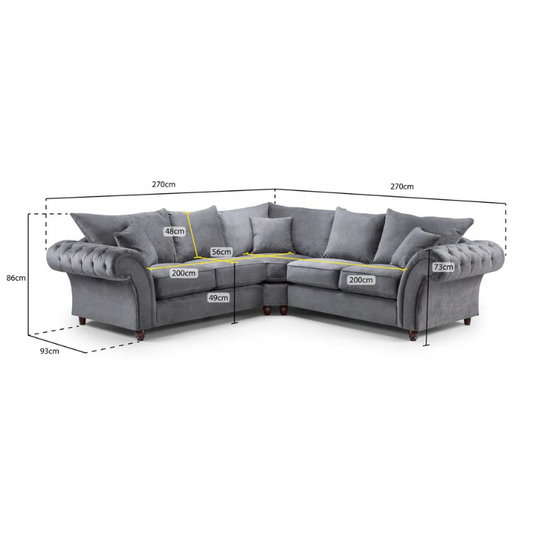 Windsor Fullback Sofa Stone Large Corner – Spacious Elegance for Family Living