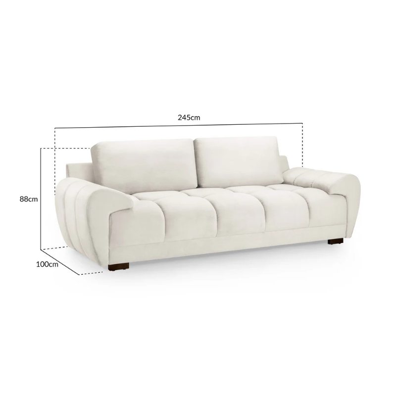 Azzuro Sofa Cream 3 Seater – Modern Elegance with Lasting Comfort