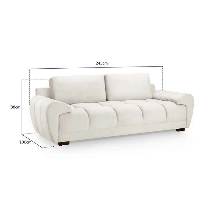 Azzuro Sofa Cream 3 Seater – Modern Elegance with Lasting Comfort