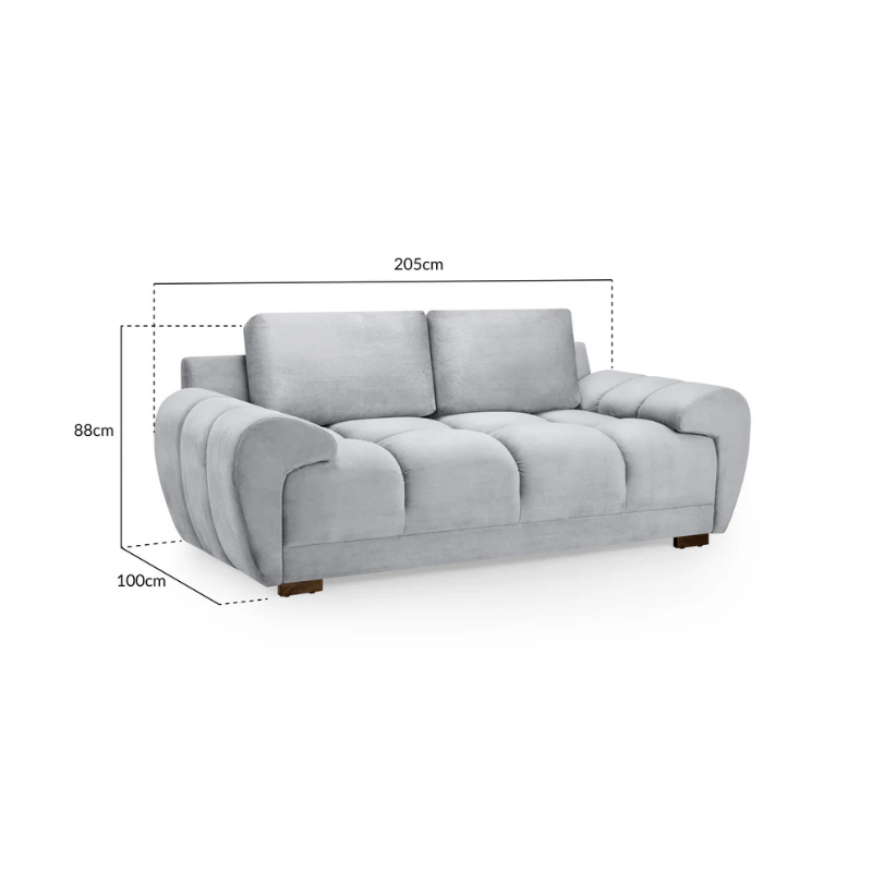 Azzuro Sofa Grey 2 Seater – Compact Style with Everyday Comfort