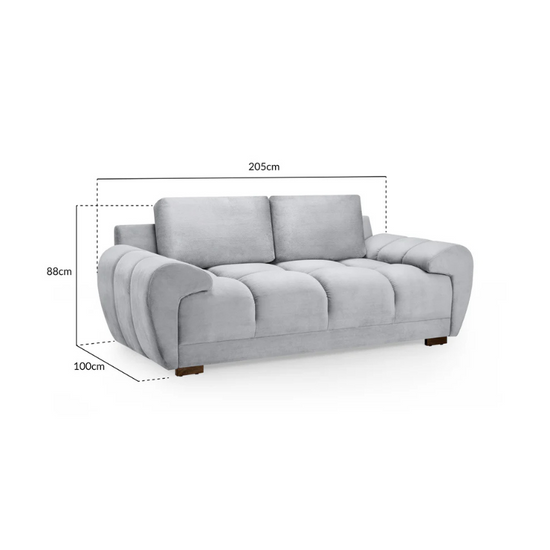 Azzuro Sofa Grey 2 Seater – Compact Style with Everyday Comfort
