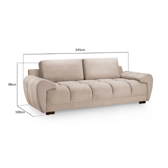 Azzuro Sofa Mocha 3 Seater – Warm, Modern Comfort for Your Home