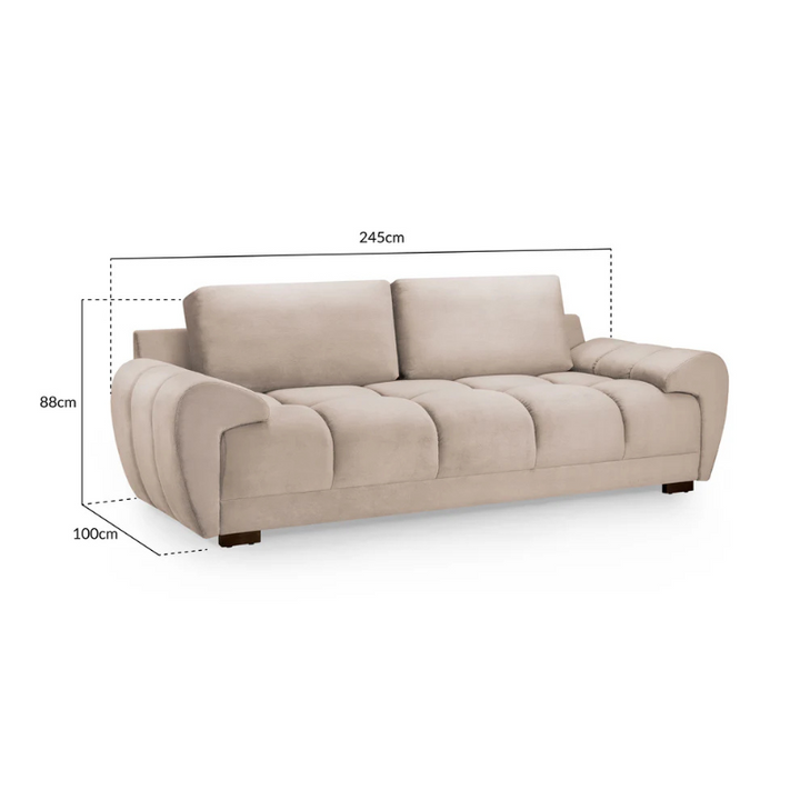 Azzuro Sofa Mocha 3 Seater – Warm, Modern Comfort for Your Home