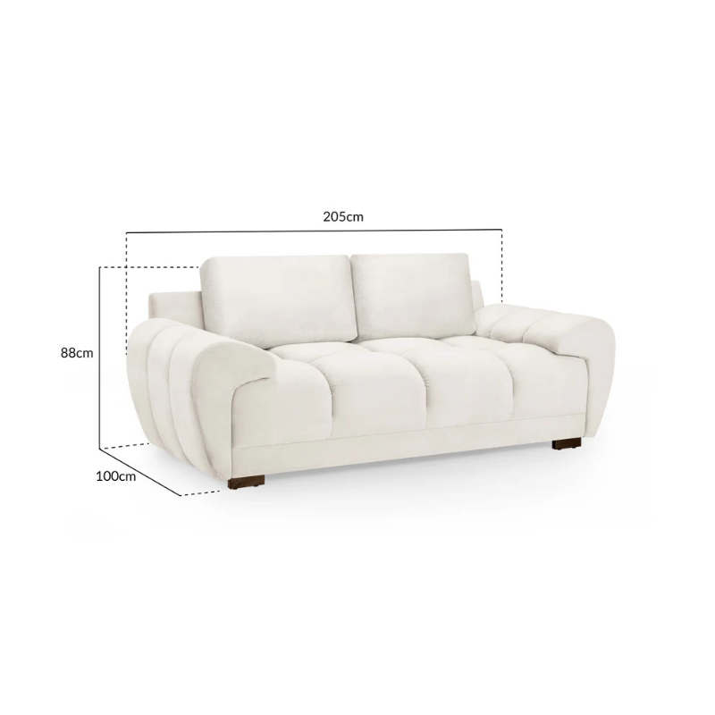 Azzuro Sofa Cream 2 Seater – Elegant Comfort for Compact Living Spaces
