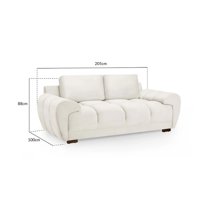 Azzuro Sofa Cream 2 Seater – Elegant Comfort for Compact Living Spaces