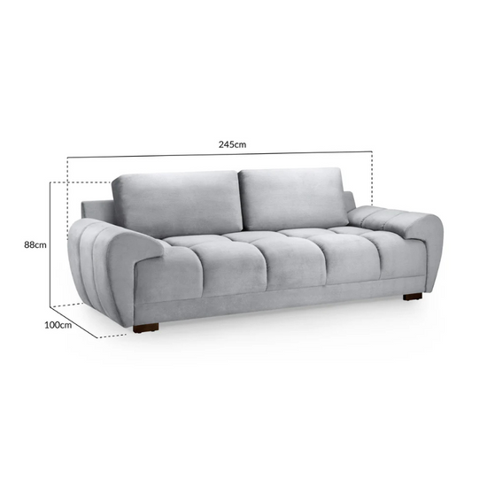 Azzuro Sofa Grey 3 Seater – Modern Style and Everyday Comfort