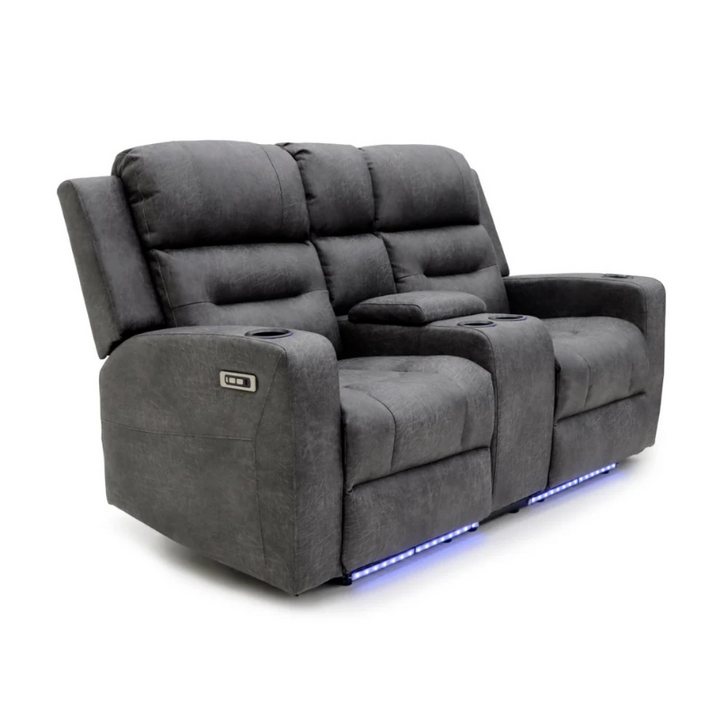 C-Love Tech Recliner Sofa 2 Seater Grey - Modern Electric Recliner
