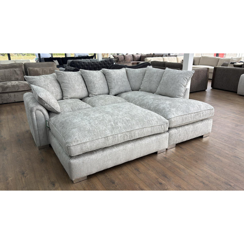 Chiswick Right Hand Sofa – Silver | Modern Corner Sofa