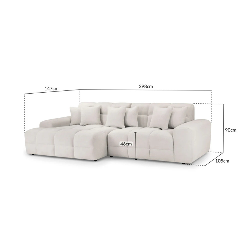 Jacob Left Hand Corner Sofa – Beige | Modern L-Shaped Sofa
