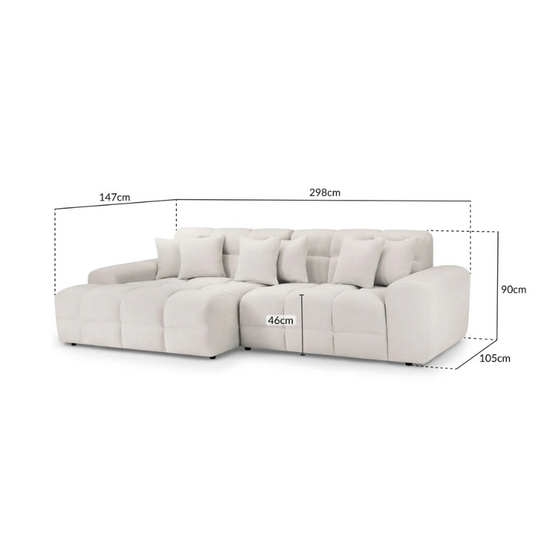 Jacob Left Hand Corner Sofa – Beige | Modern L-Shaped Sofa