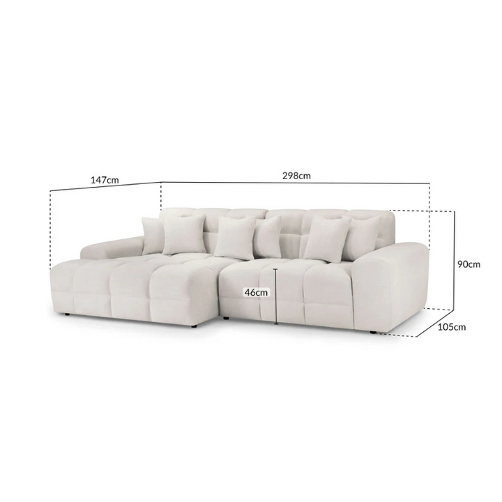 Jacob Left Hand Corner Sofa – Beige | Modern L-Shaped Sofa